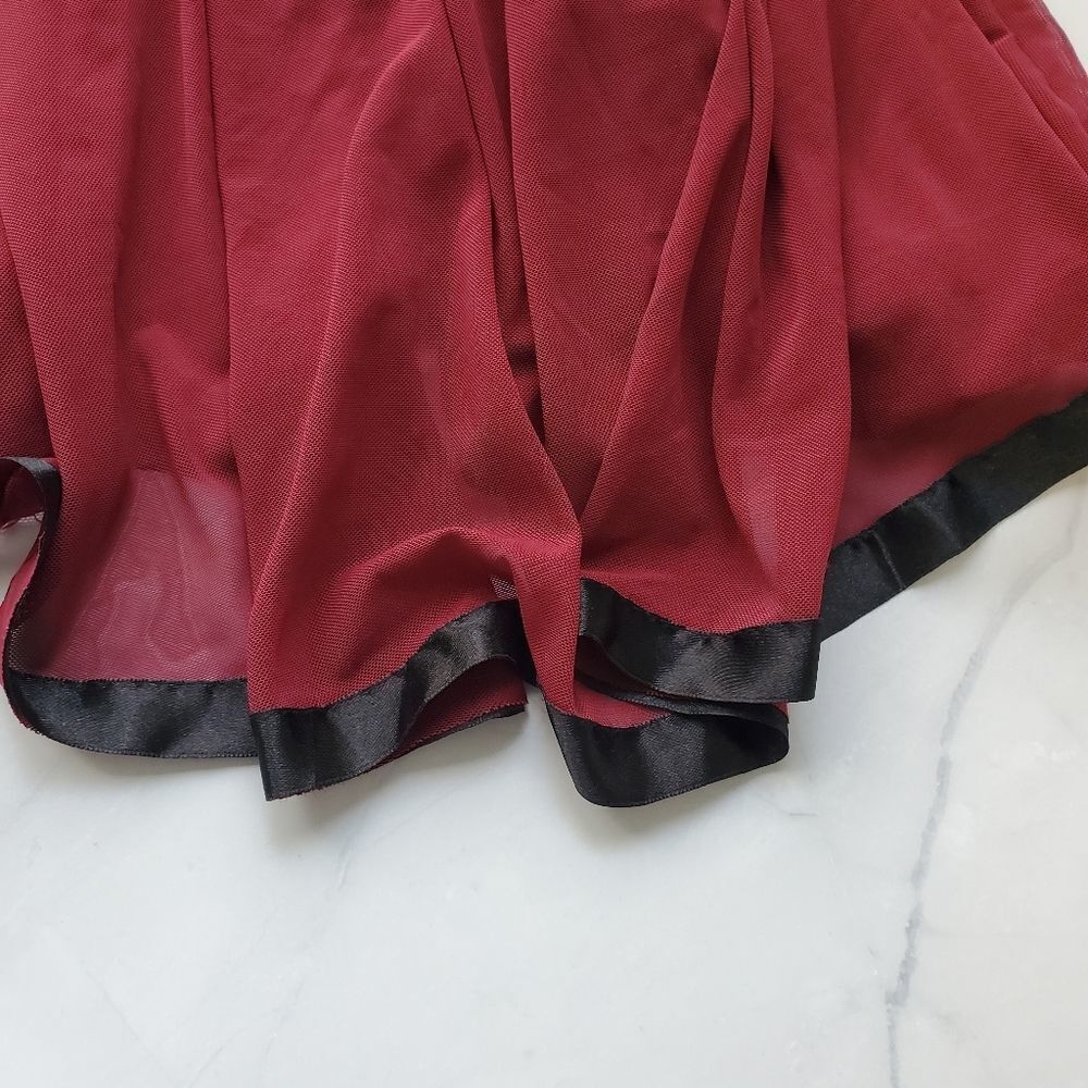 Baby doll nightie black and burgundy - Picture 4 of 8